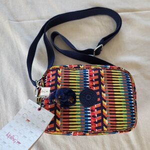 NWT Kipling Dee Small Crossbody Shoulder Bag In Art Class Print